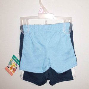new baby boy set of 2 shorts size 0/3 month navy blue and light blue K-227